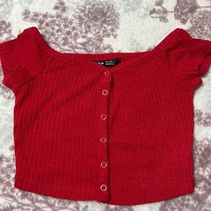 Red crop top